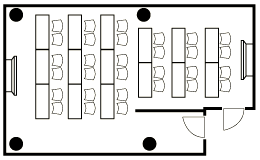スクール形式 A+Bの会議室配置例