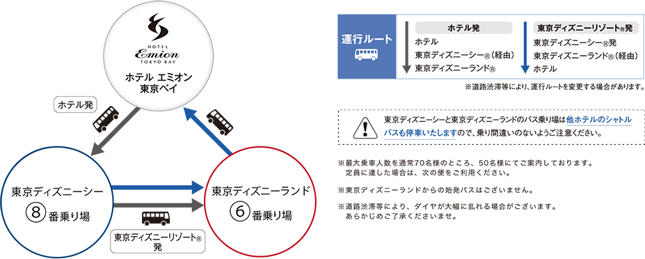 エミオン東京ベイにはディズニーリゾート行きのバスがある