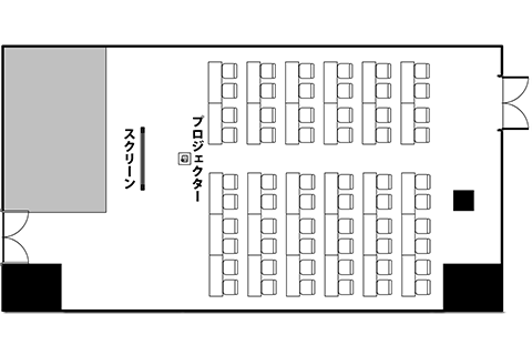 スクール形式の会議室配置例